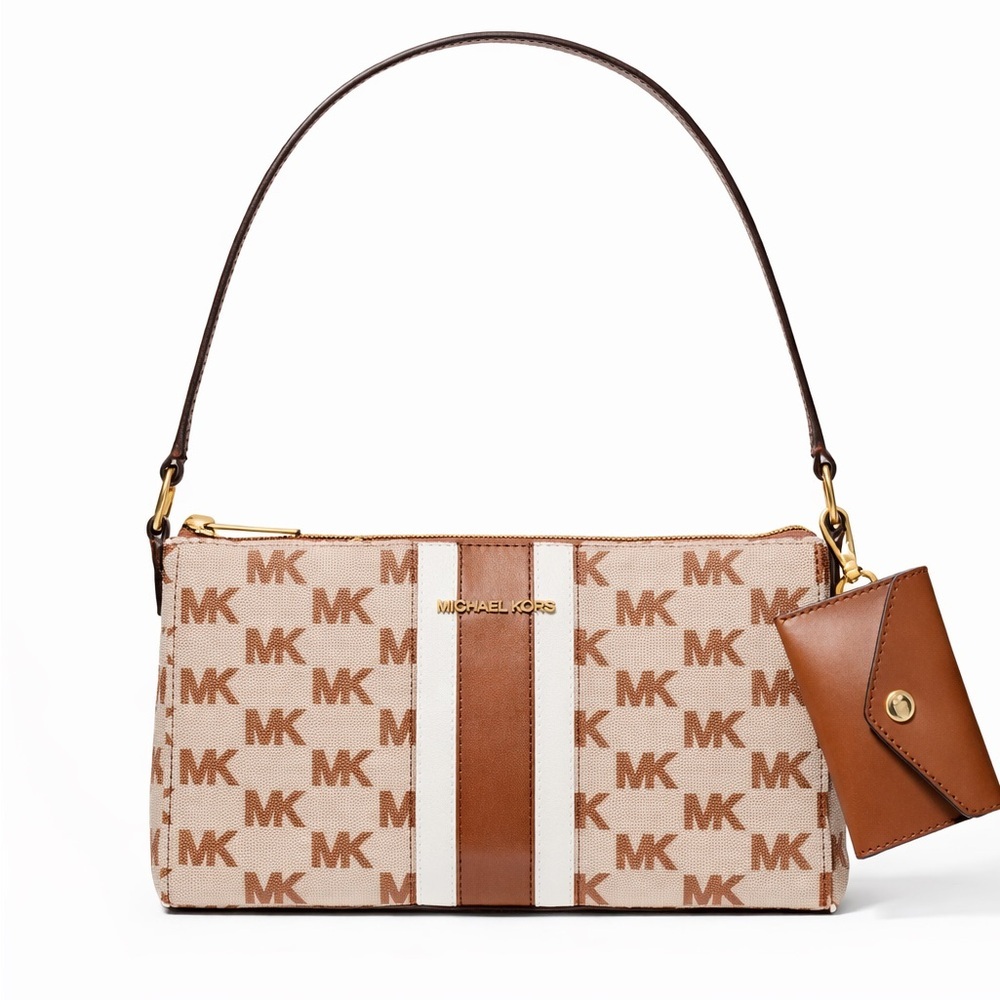 Michael Kors Brown Signature Logo shoulder bag NWT - Picture 2 of 13